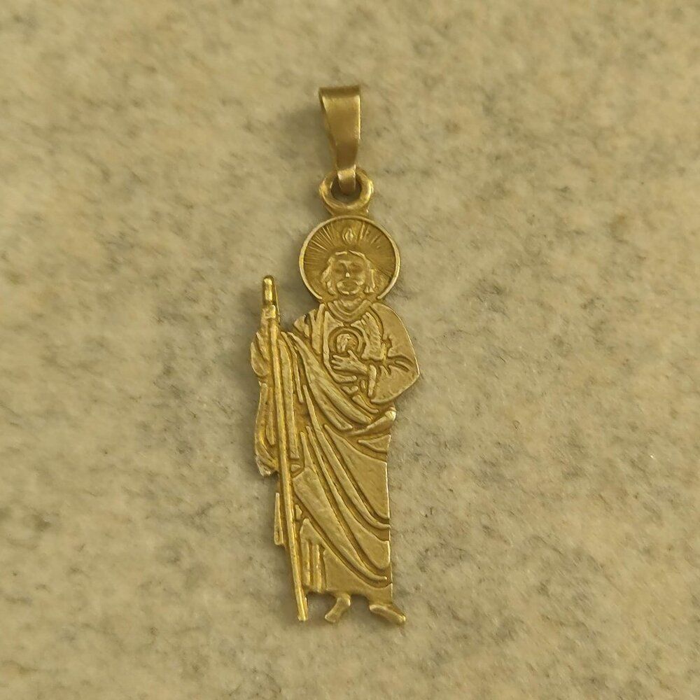 Gold Saint Jude Thaddeus Pendant - 14k - Solid Gold